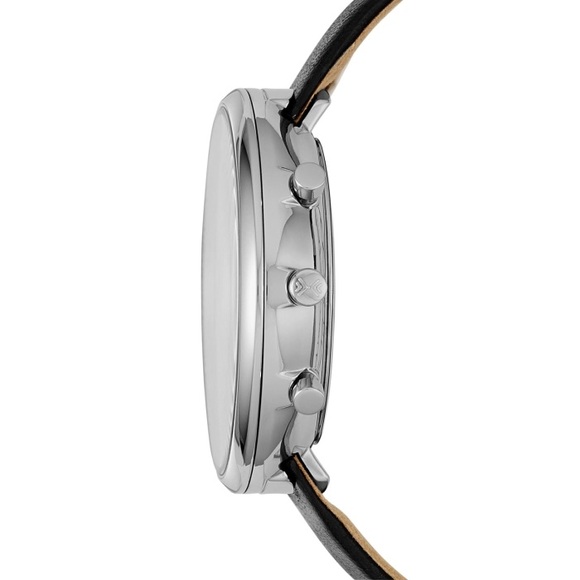 Skagen Women's Gitte Chronograph Black Leather Strap Watch - Picture 4 of 17